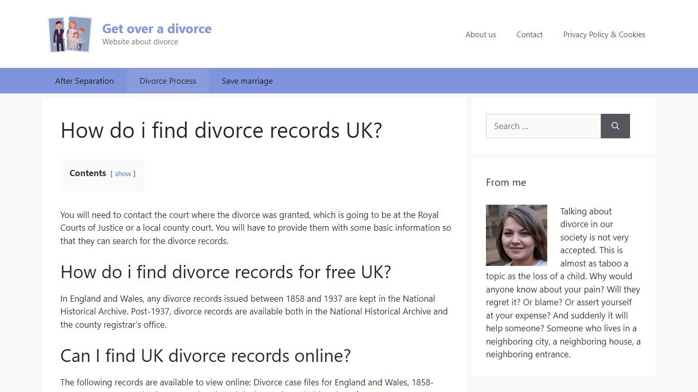 How do i find divorce records UK? - Get over a divorce